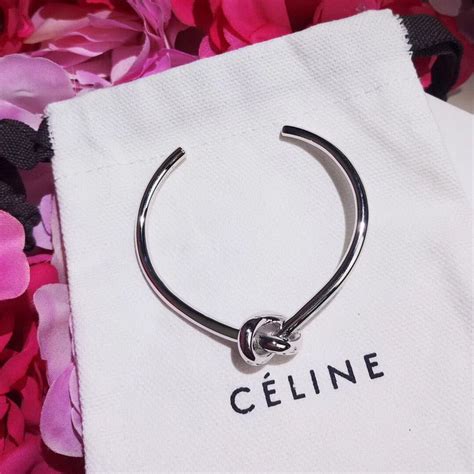 celine thin knot bracelet silver|authentic celine bracelets.